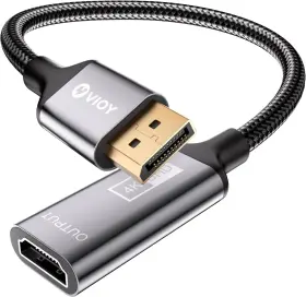 Hd02-1p Vioy Displayport To Hdmi Adapter 4k 30hz Uni-directional Dp Source Grey