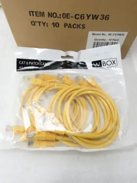 Oe-c6yw36 Wbox 3ft Cat6 Patch Cable 60 Count Case 10x 6 Packs Ctd