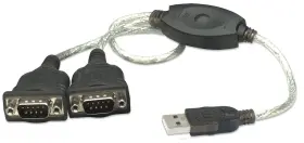 174947  Wentronic Manhattan Usb-a To 2x Serial Ports Converter Cable 45cm Male Serial/r