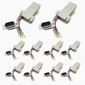 Willwewon 763467408436 10pcs Db9 Male To Rj45 Ethernet Adapter 9 Pin Serial Port White Willwewon 763467408436 10pcs Db9 Male To Rj45 Ethernet Adapter 9 Pin Serial Port White