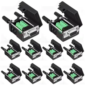 Ww01 Willwewon 10pcs Db9 Female Solderless Breakout Connector Rs232 D-sub Ww01 Willwewon 10pcs Db9 Female Solderless Breakout Connector Rs232 D-sub