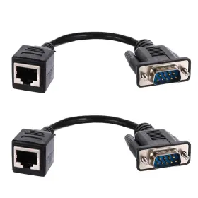 750574 Xelsluthe 1 Ydprtbrp 2 Pack Rs232 To Ethernet Rj45 Extender Db9 9 Pin Black