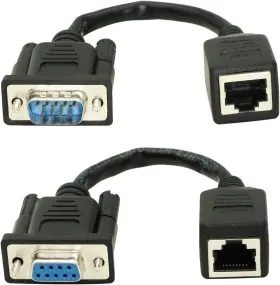 2-cable Xmsjsiy 755641611589 Db9 Rs232 To Rj45 Extender 9-pin Serial Port Female&male 2-cable Xmsjsiy 755641611589 Db9 Rs232 To Rj45 Extender 9-pin Serial Port Female&male