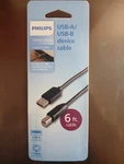 New! Philips Device Cable 6FT Usb-a To Usb-b (printer/scanner Usb). Price: $9.99.