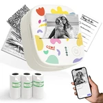 Xengro Mini Sticker Printer AHM2, Thermal With 3 Rolls S, White New. Price: $45.56.
