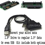 1.8" Micro Sata Hdd Ssd 3.3V To 2.5" Inch 22PIN + Usb Adapter Converter New. Price: $13.99.