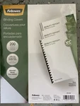 Fellowes Crystals Clear Pvc Binding Covers, 8MIL Letter, 200 Pack 5204303 New. Price: $45.00.