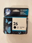 Hp 26 Black Cartride Genuine New. Price: $12.99.