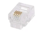 Monoprice 6P4C RJ11 Modular Plugs For Round Solid Cable 50-PACK Clear New. Price: $8.99.