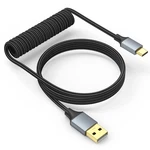 Diooeer Coiled Keyboard Cable 5FT - Usb To Nylon Feet, Black New. Price: $26.10.