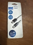 Philips 6FT Usb 2.0 Device Printer/computer Connection Cord New. Price: $8.00.
