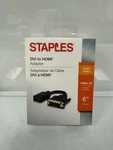 Staples 6" To Female Hdmi Adapter 1080/P/3D Video Black New Sealed. Price: $12.99.