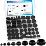 125 Premium Black Rubber Plugs For Round Holes - Assorted Sizes, Car & Furniture New. Price: $20.72.