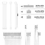 ABNO1 Psu Extension Kit (white) 30CM Sleeved Cables W/combs 24-PIN New. Price: $15.07.
