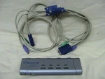 Used Hawking Kvm Switch HKS104 Port Two 4' Mouse/keyboard/monitor Cables. Price: $22.00.