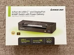 Iogear Kvmp 3-PORT 4K Usb-c & Displayport Switch W/ Power Pass-through GCS1953 New. Price: $249.95.