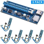 5 Pack 1X To 16X Pci-e Express Risers Gpu Mining Powered Adapter Car New. Price: $26.00.