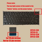 Keyboard For Acer Spin SP513-52N SP513-53N SP313-51N SP314-51 Backlit New. Price: $22.88.