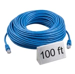 Monoprice 100FT CAT5E Ethernet Patch Cable 350MHZ Utp Blue - Open Package New. Price: $24.99.