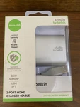 Studio By Belkin 2-PORT Home Charger +cable Micro-usb Cable, Silver For Samsung New. Price: $21.95.