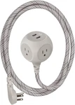 360 Electrical 6FT 3-OUTLET Habitat Braided Extension Cord W/ 2 Usb, Titanium New. Price: $19.99.