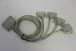 Digi 76000008 Connector Quad DB25 Dte Male Cable RS232 New Open Box Blk. Price: $65.00.