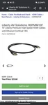 Liberty Av Solutions HDPMM06F Hdmi Cable 4K Uhd 6FT New. Price: $14.99.