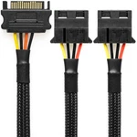 Crj 12-INCH 30CM Sata To Dual Molex Adapter Cable Black Sleeved Power... New. Price: $19.61.