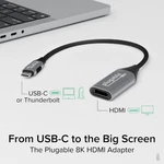 Plugable C To Hdmi Adapter, 2.1, 8K 60HZ Or 4K 144HZ, USB4 / Thunderbol New. Price: $32.56.