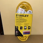 Brand New - Stanley Power Cord 25FT 16/3 Yellow Outdoor Extension. Price: $21.99.