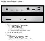 Razer Thunderbolt Dock (mercury) 10PRT, 100W, Power Brik, TBOLT4 & 3CABLES Used. Price: $159.00.