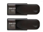 Pny 32GB Attach 4 Usb 2.0 Flash Drive Type-a Black 2-PACK New. Price: $25.75.