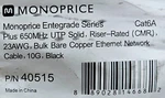 Monoprice 23/4P Entegrade CAT6A+ Utp 650MHZ 10G Network Cable Cmr Black /50FT New. Price: $39.99.