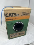 Saber Link CAT5E Solid Plenum Cmp -blue 24/4 Gauge Cable Network New. Price: $75.95.