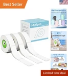 Odolpin 3 Rolls Compatible With Nelko P21 Label Maker TAPE,14X40MM (0.55"X1.57") New. Price: $22.38.